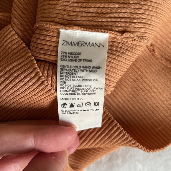 NWOT Zimmermann Stretchy, Ribbed Camel Layering Tank - Picture 4 of 4